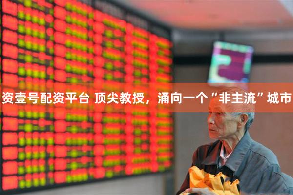 资壹号配资平台 顶尖教授，涌向一个“非主流”城市